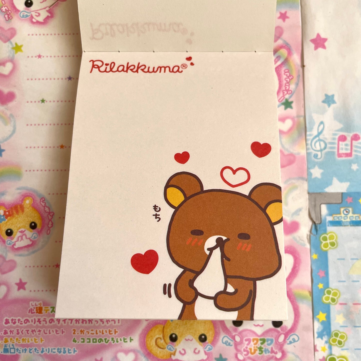 Rilakkuma Hearts Memo Pad