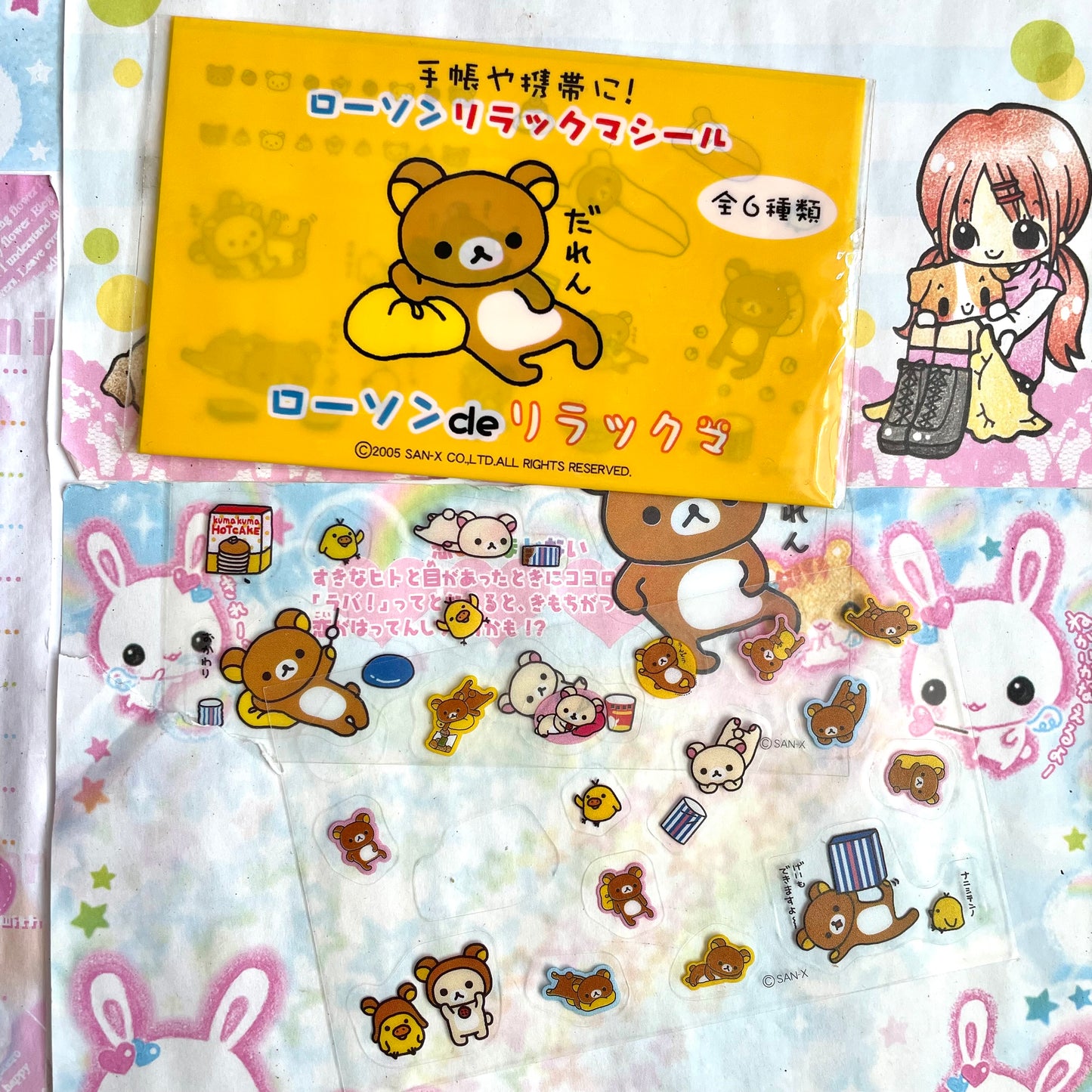 Rilakkuma Clear Mobile Sticker Set