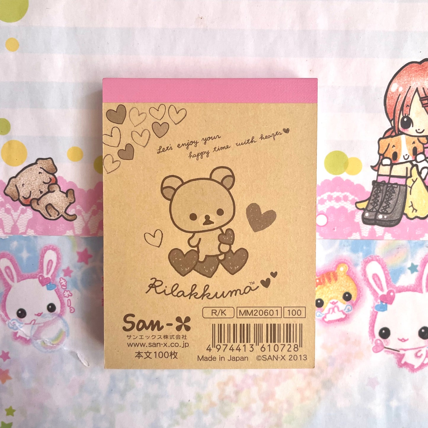 Korilakkuma Hearts Memo Pad