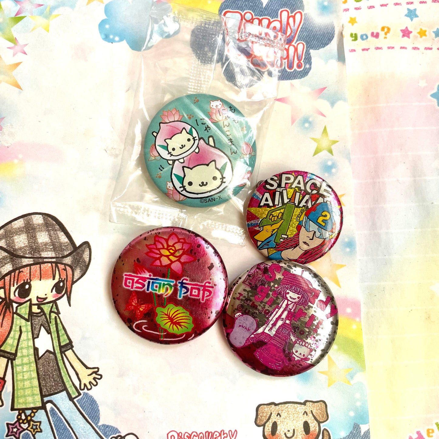 Retro Button Pin Set