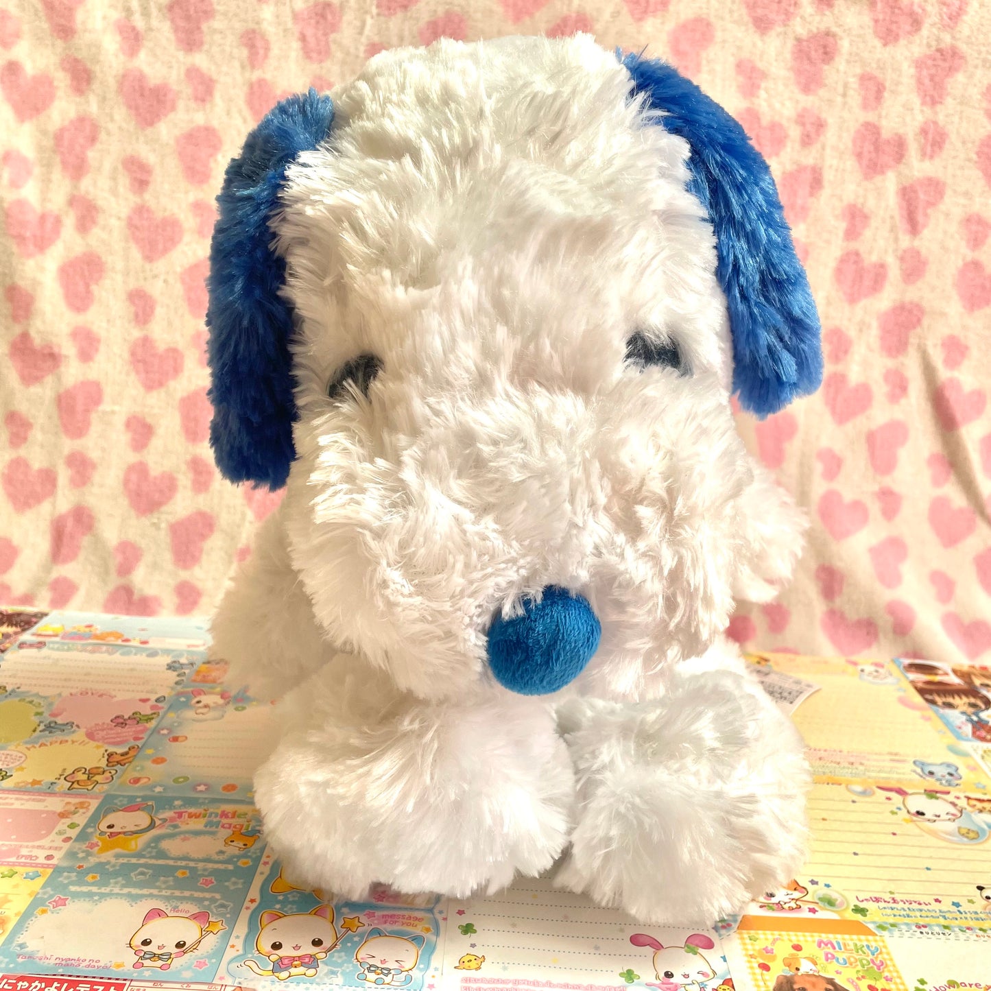 Snoopy Blue Boa Plush