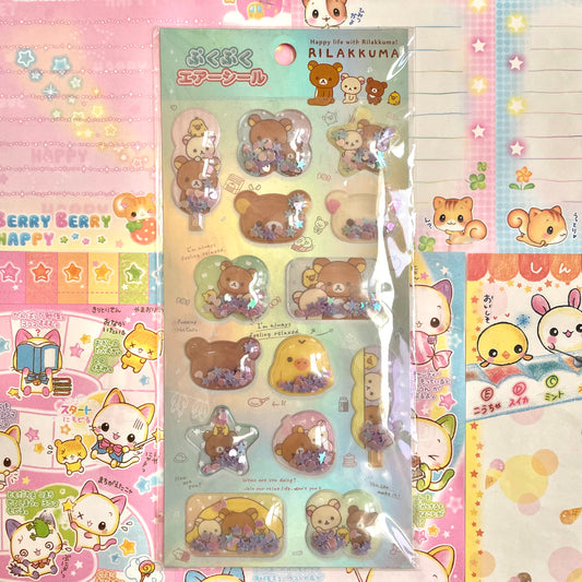 Rilakkuma Happy Life with Rilakkuma 3D Shaker Sticker Sheet