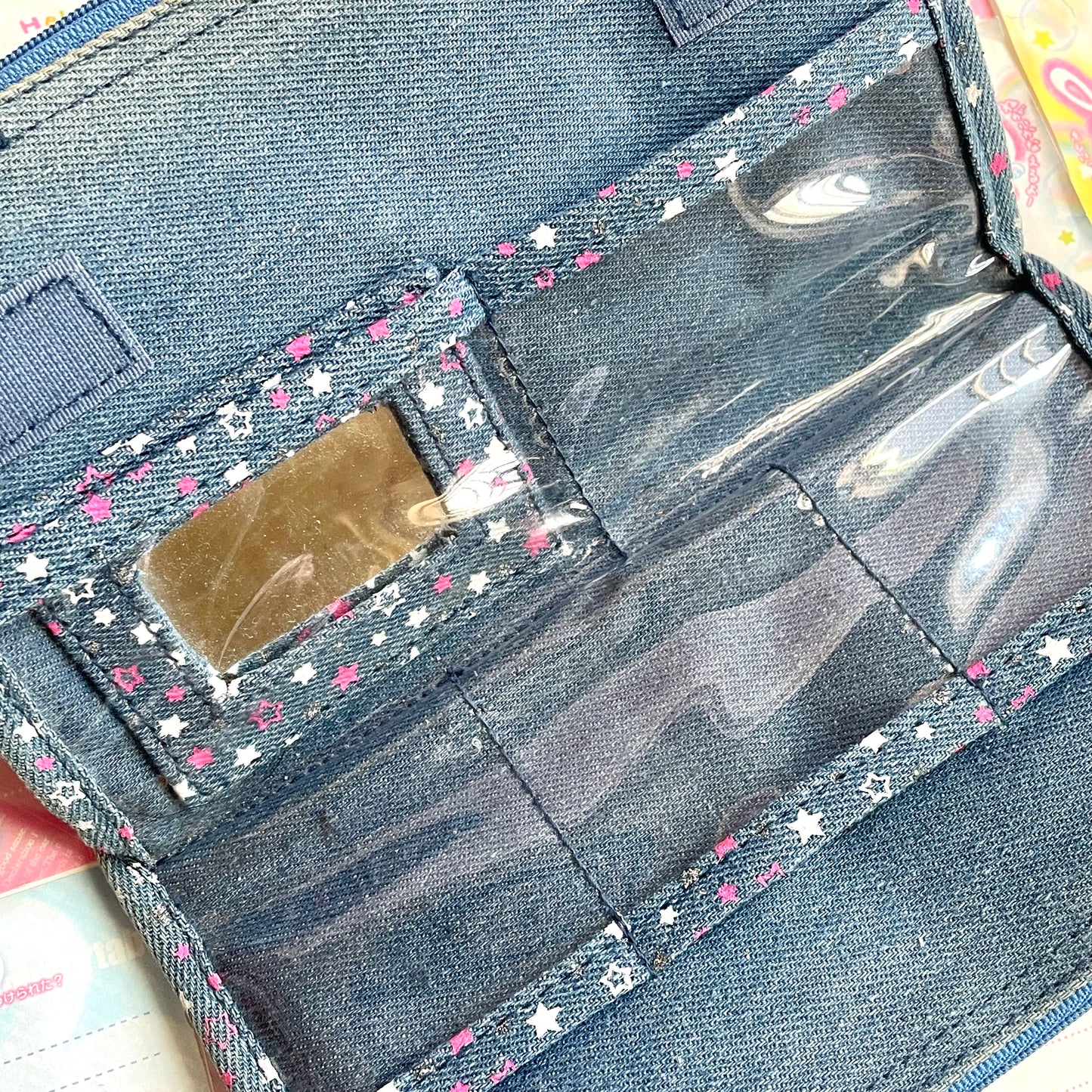 Chiwa World Denim Purse Pencil Case with Mirror