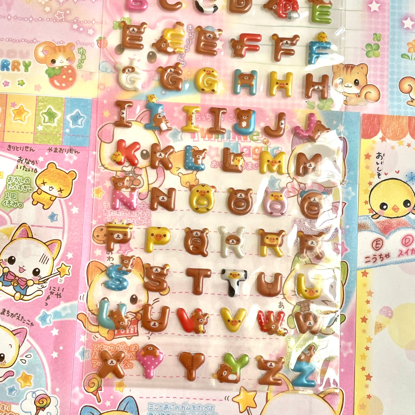 Rilakkuma Alphabet Clear Sticker Sheet