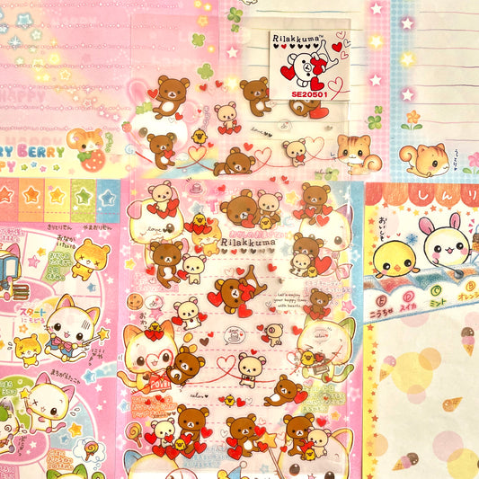 Rilakkuma Hearts Clear Sticker Sheet