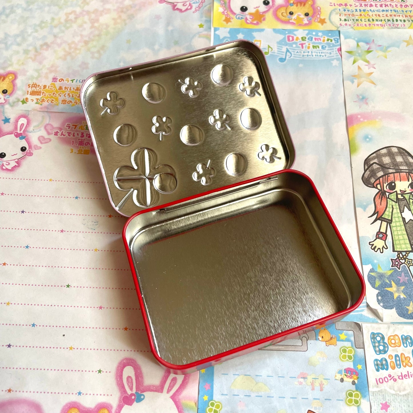 Clover Lady Bug Tin Can Case