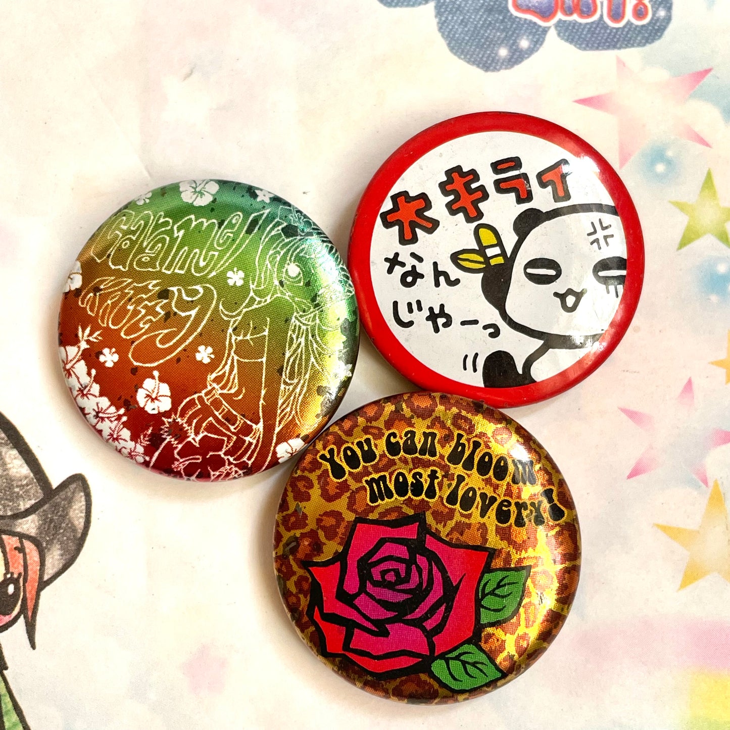 Retro Button Pin Set