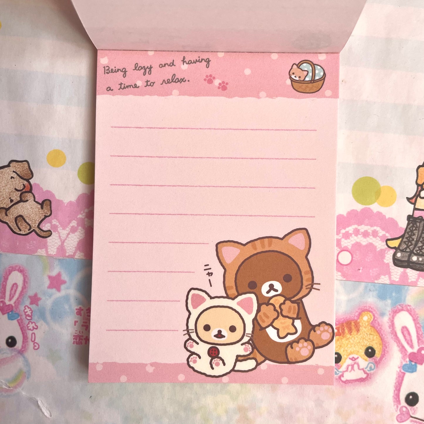 Cat Rilakkuma Memo Pad