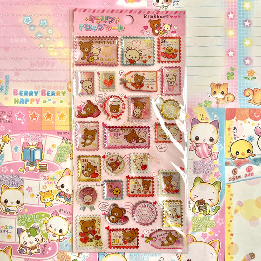 Rilakkuma Stamp Sticker Sheet