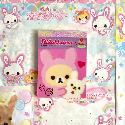 Rilakkuma Strawberry Bunny Memo Pad