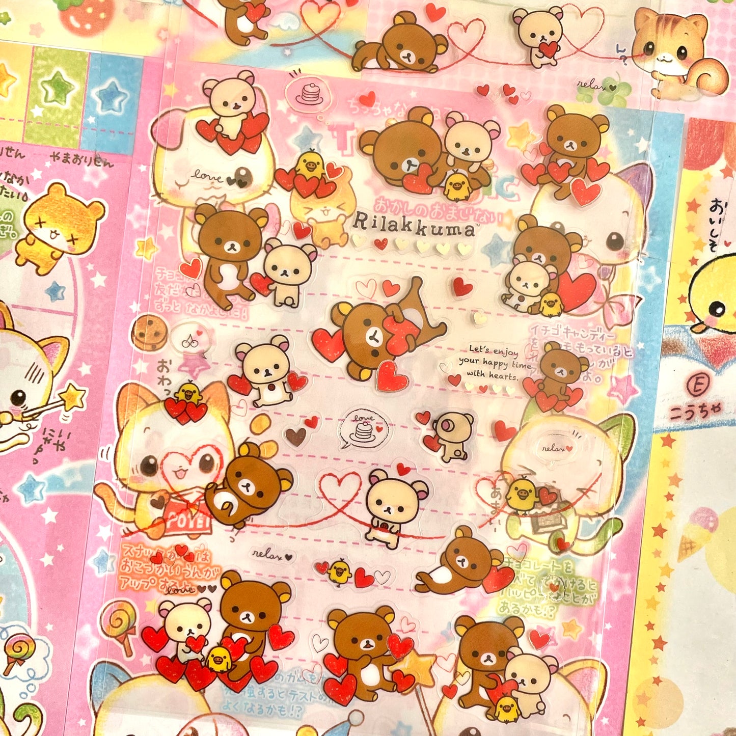 Rilakkuma Hearts Clear Sticker Sheet