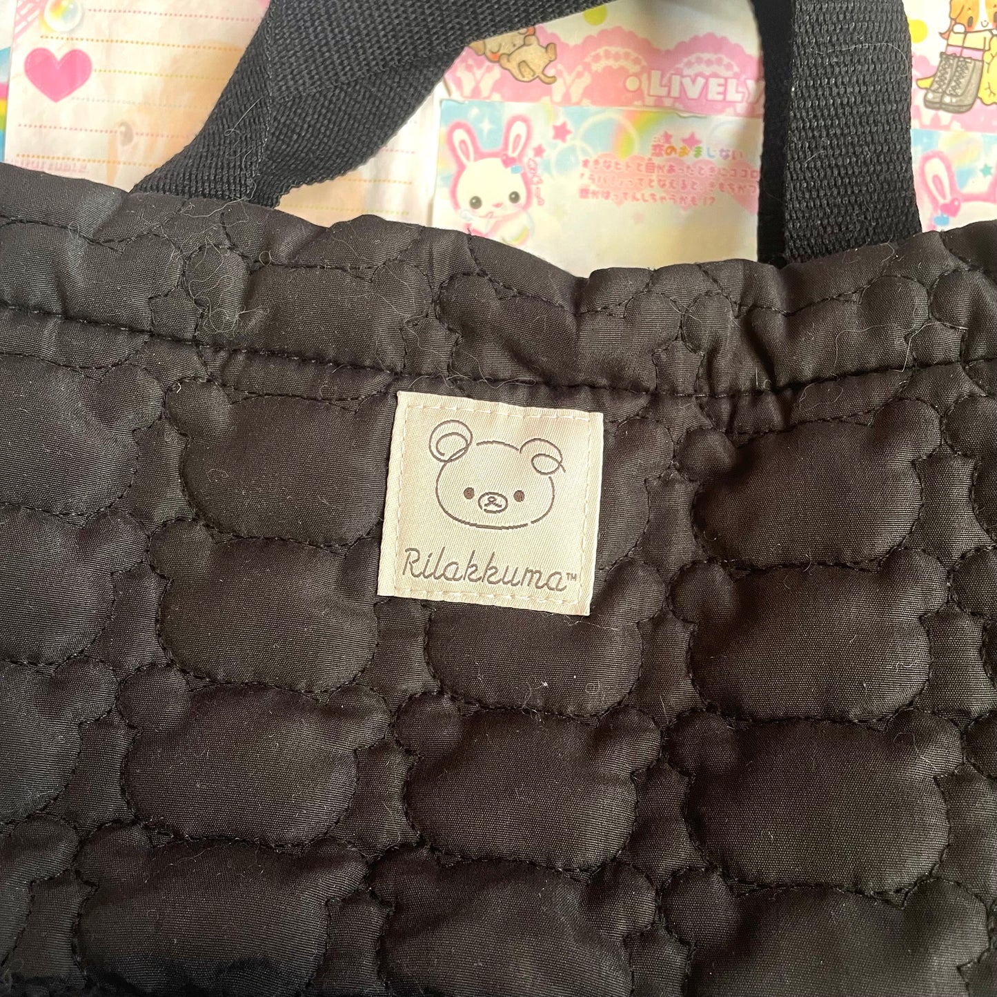 Rilakkuma Fluffy Quilted Bag BOOK BLACK ver.