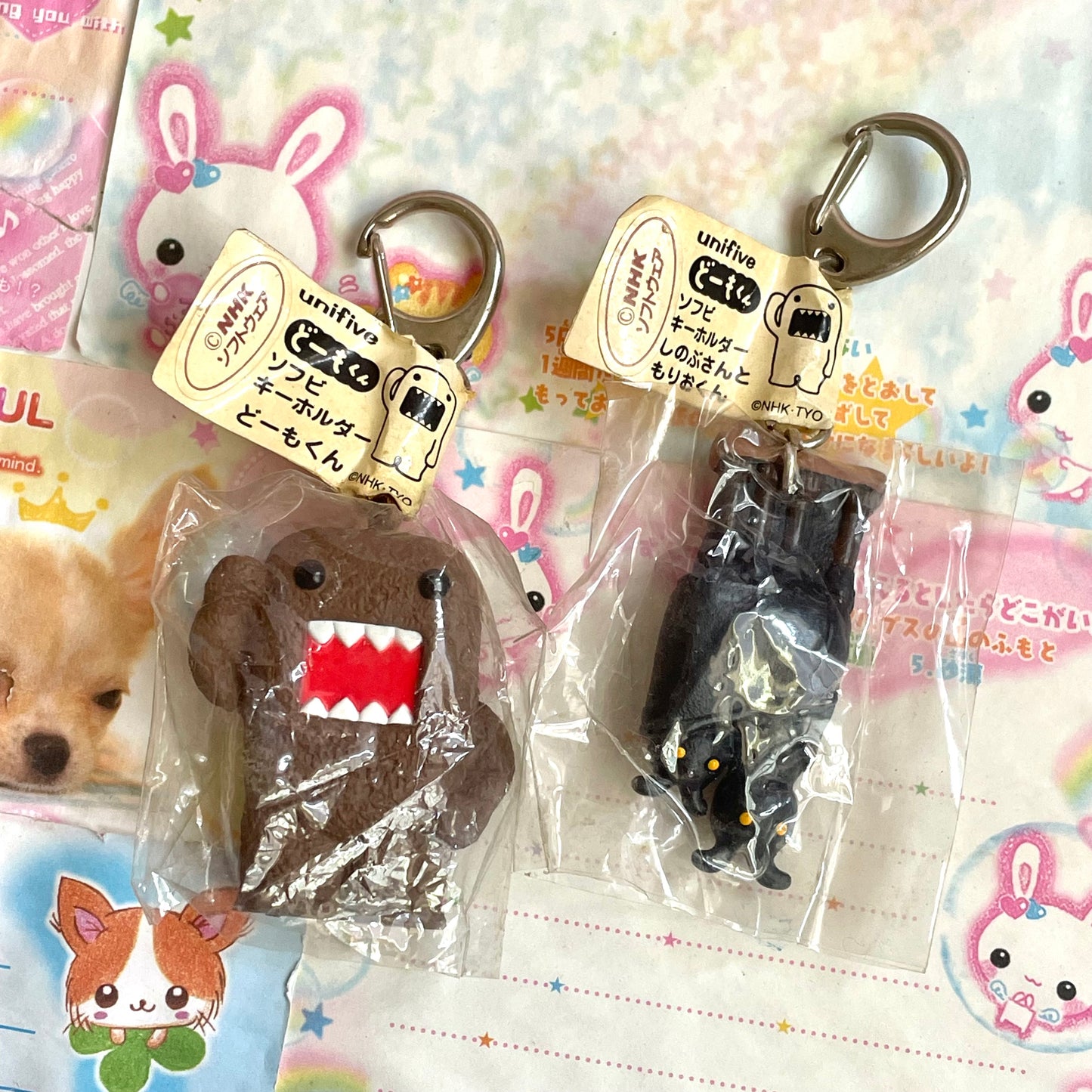 Domo-kun and Maya & Mario Keychain Set