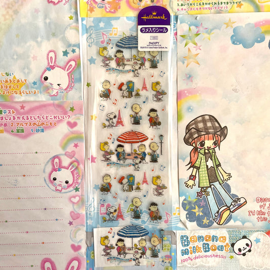 Snoopy France Clear Sticker Sheet