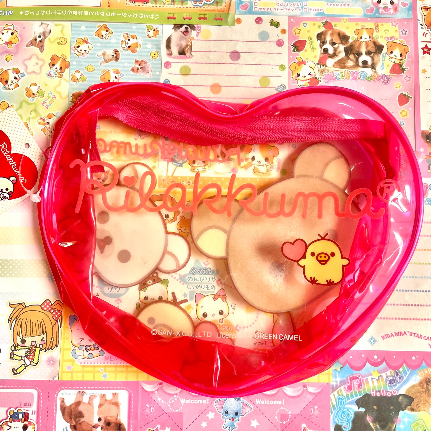 Rilakkuma Heart Shaped Vinyl Pouch