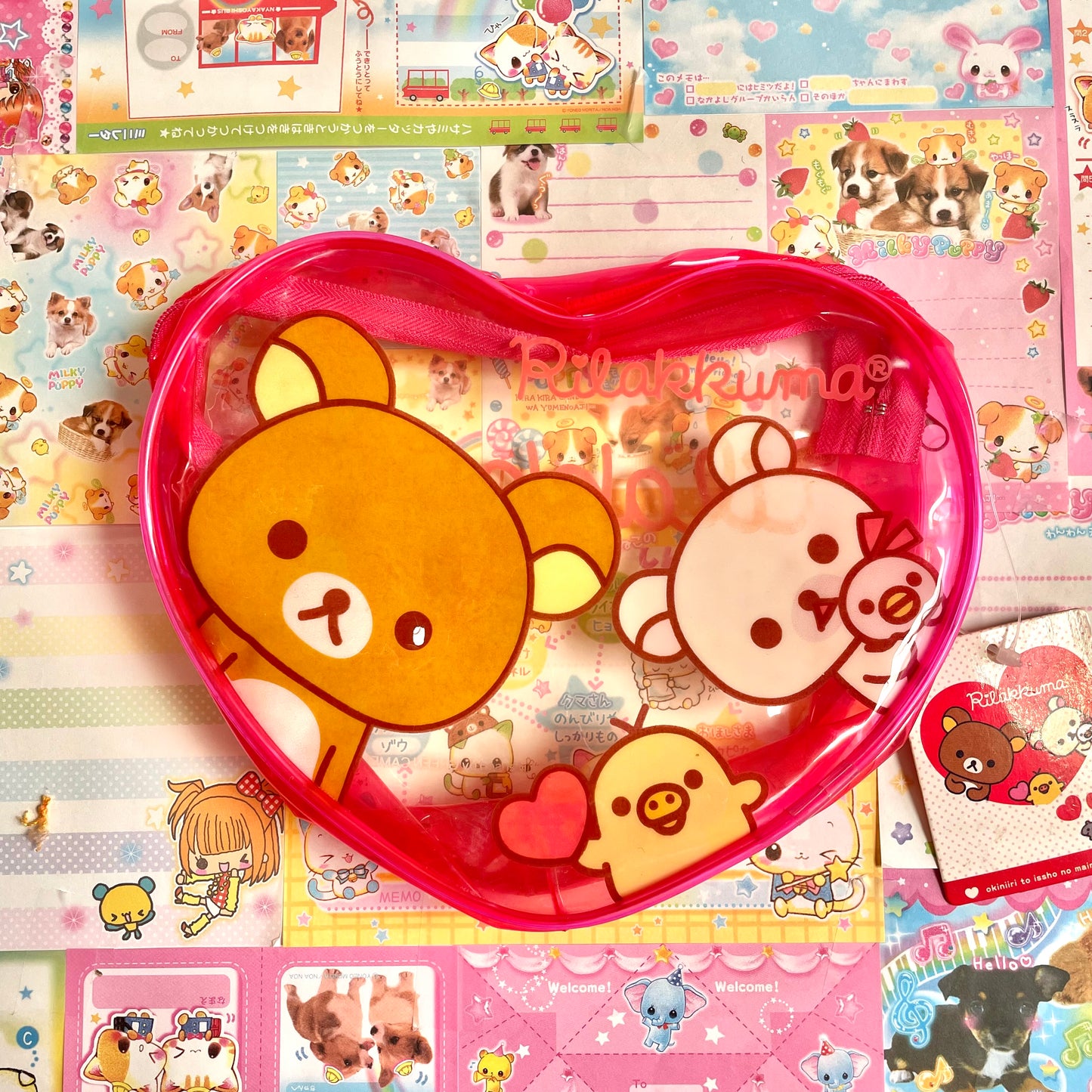 Rilakkuma Heart Shaped Vinyl Pouch