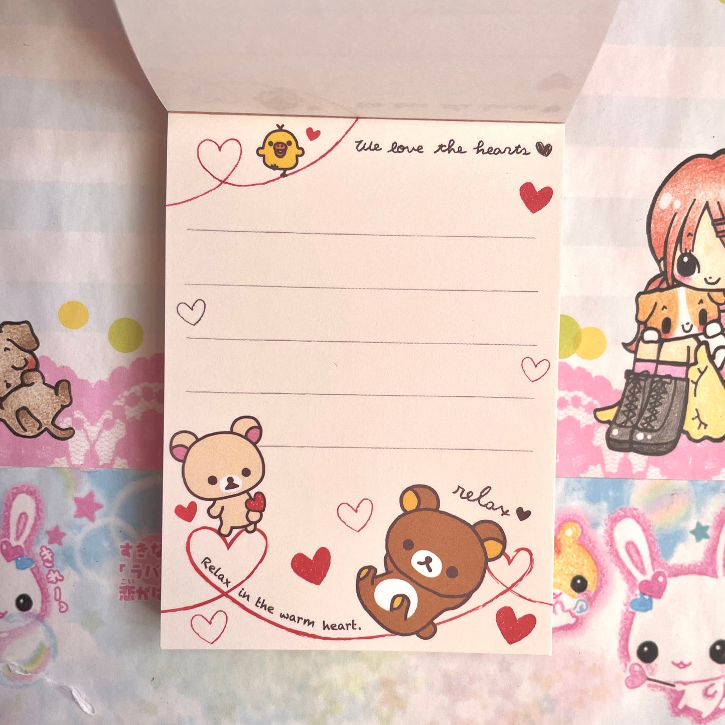 Rilakkuma Hearts Memo Pad