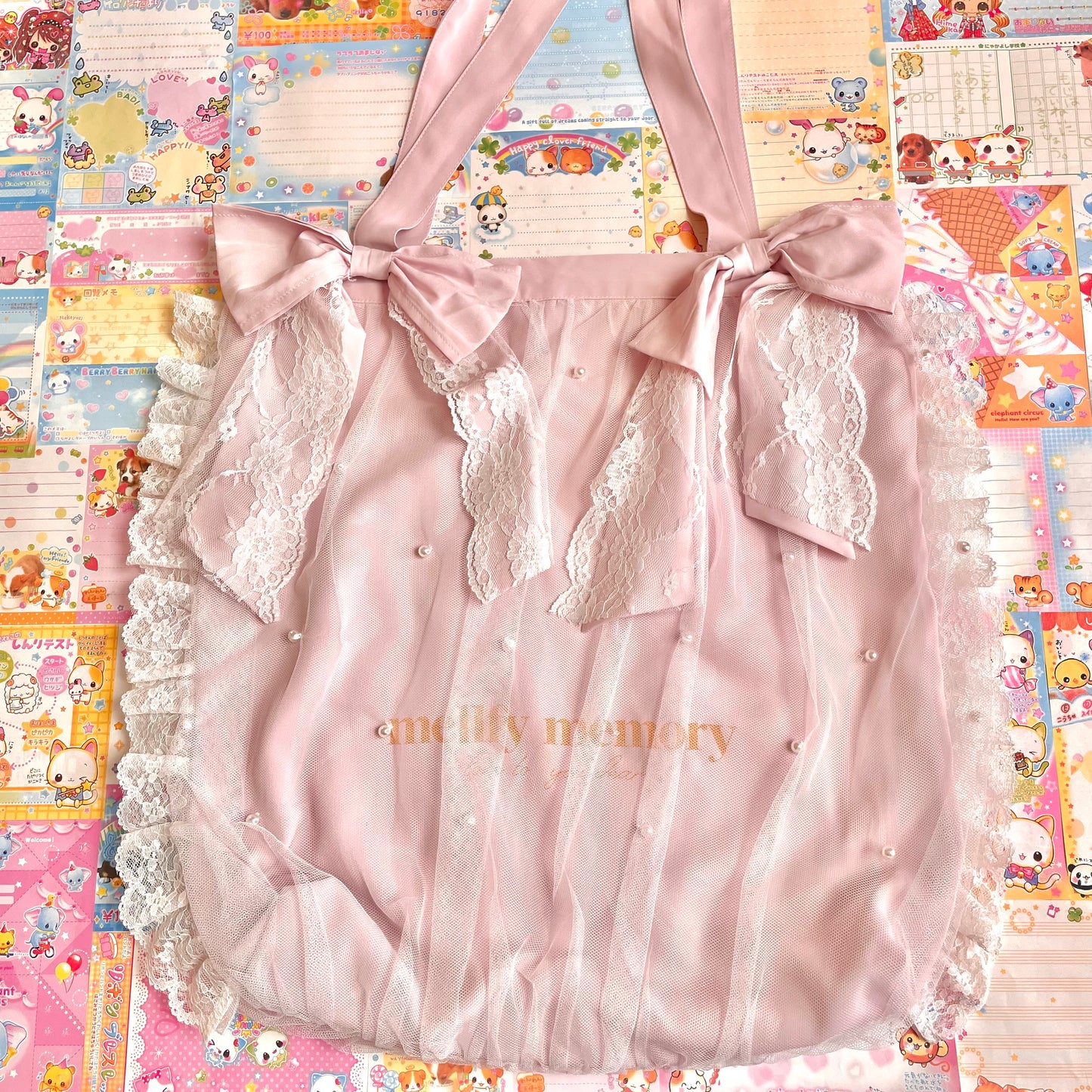 Mellfy Memory Love to Doll Tote Bag Pink