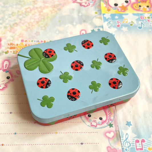 Clover Lady Bug Tin Can Case