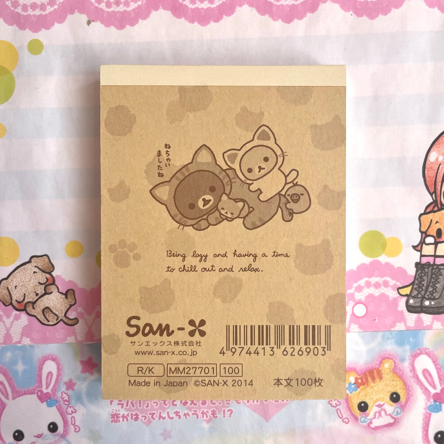 Cat Rilakkuma Memo Pad