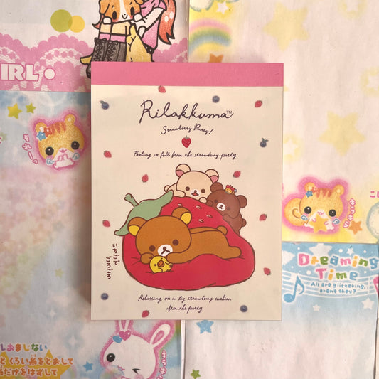 Rilakkuma Strawberry Party! Memo Pad