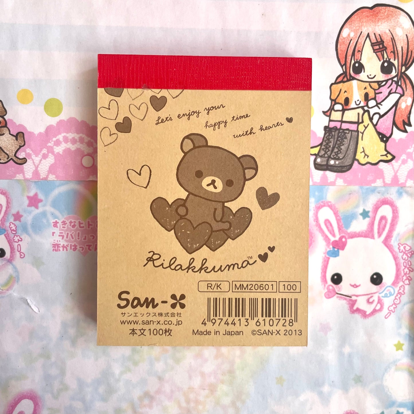 Rilakkuma Hearts Memo Pad