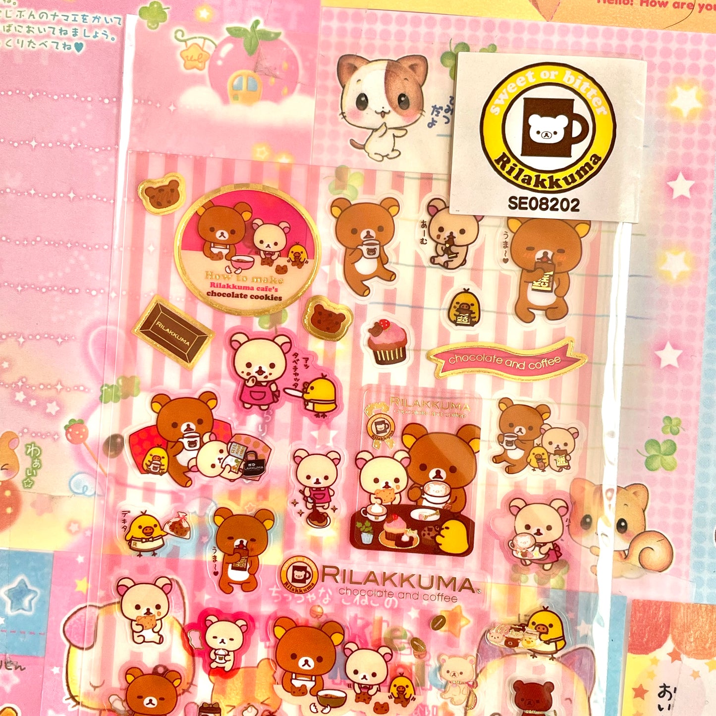 Rilakkuma Cafe Clear Sticker Sheet