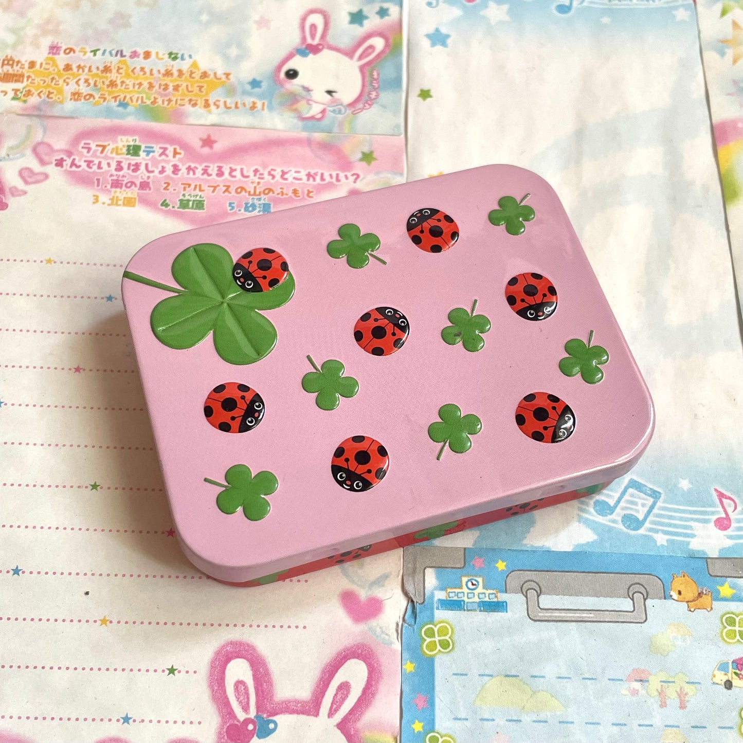 Clover Lady Bug Tin Can Case