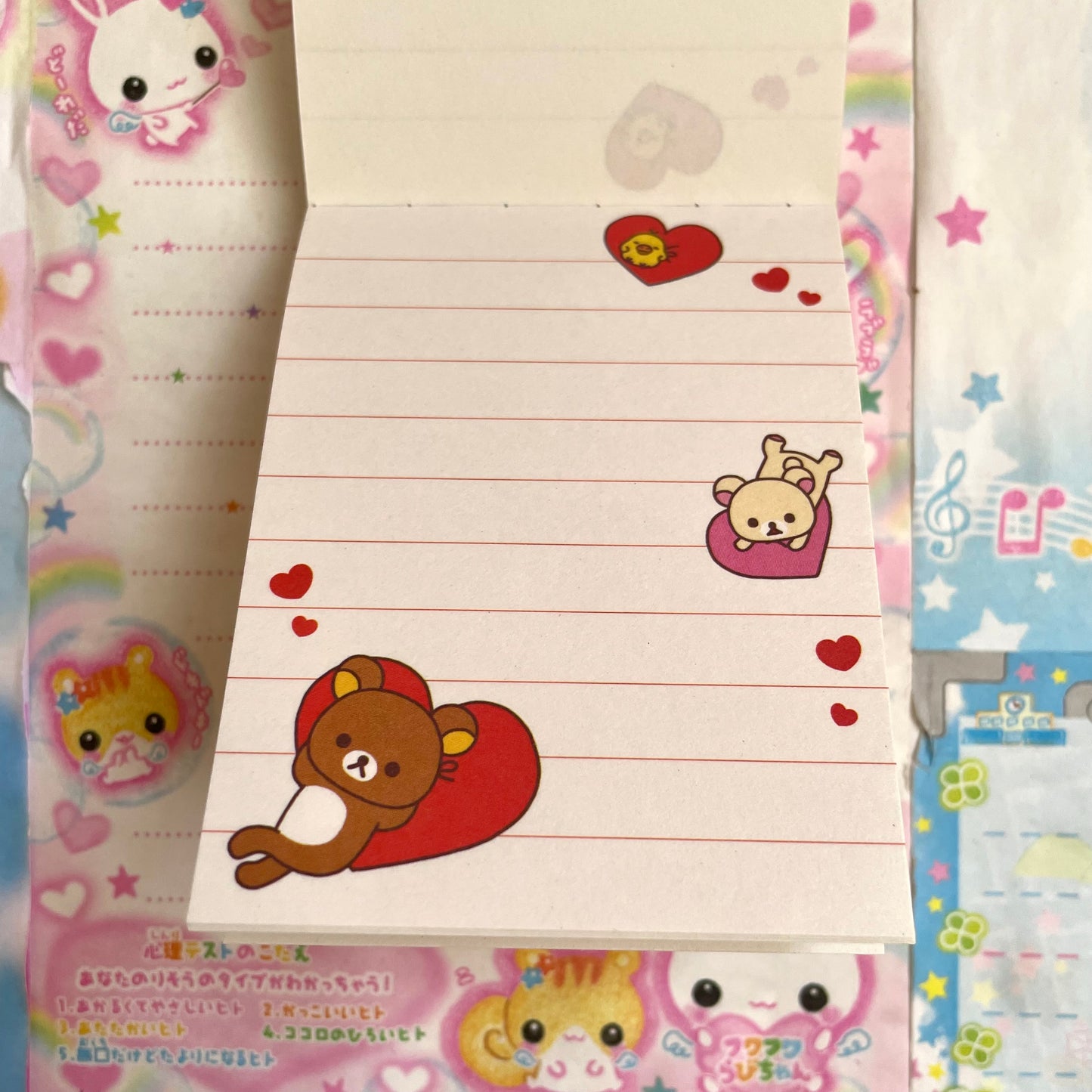 Rilakkuma Hearts Memo Pad