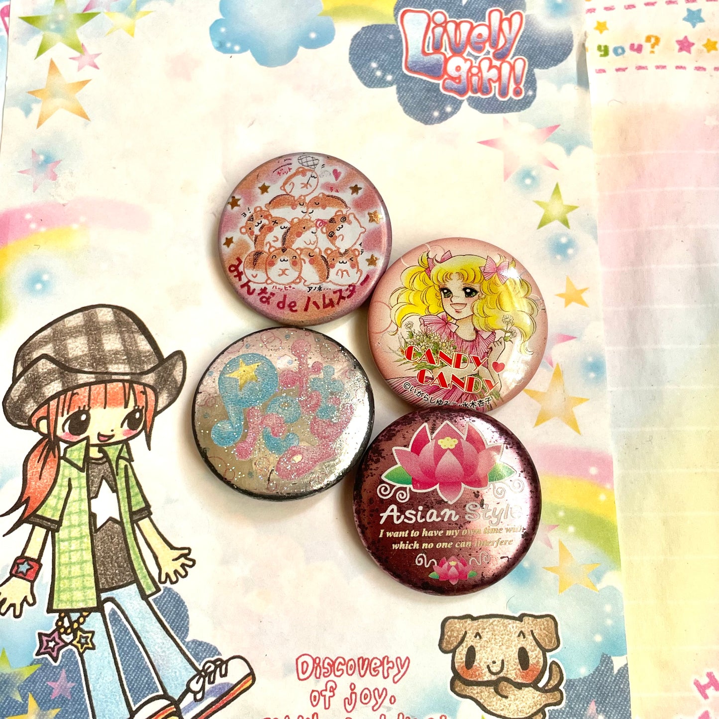 Retro Button Pin Set