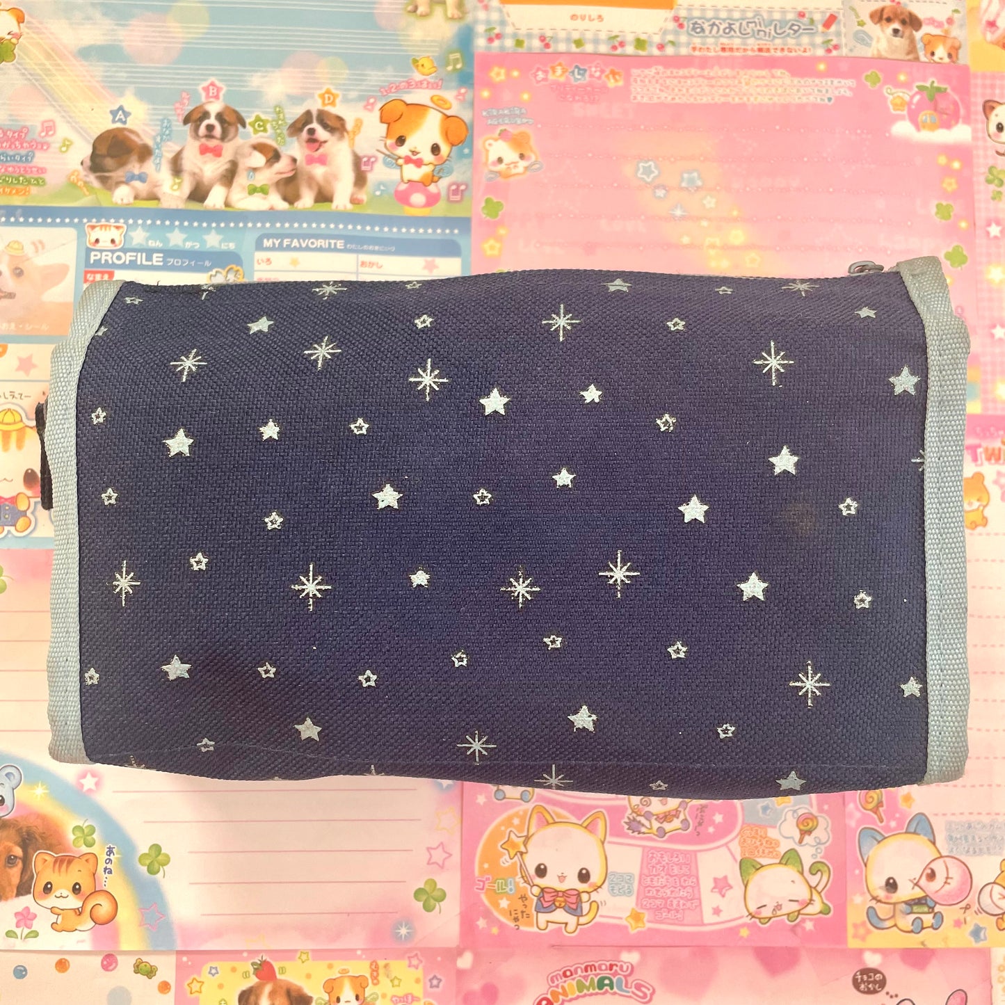 Twin Angels Denim Pencil Case