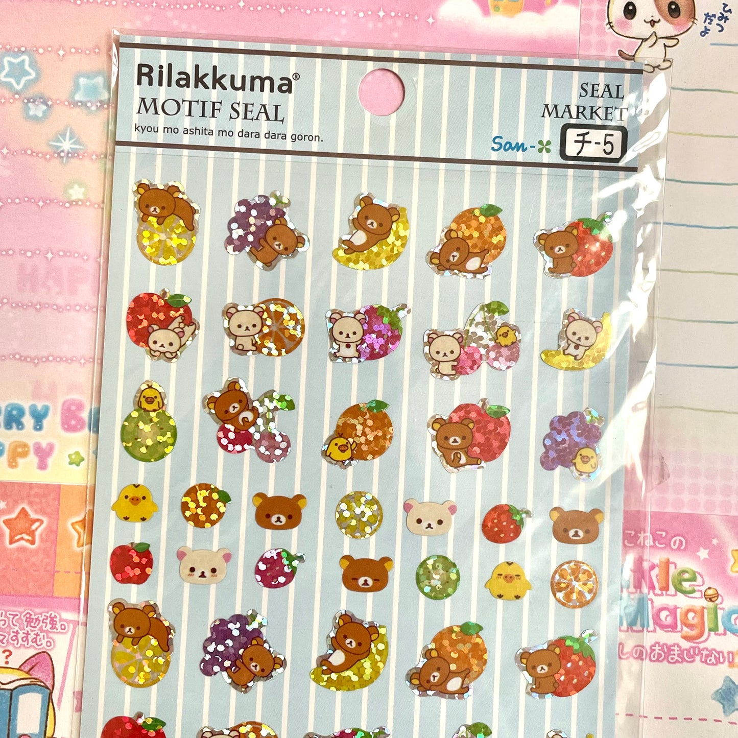 Rilakkuma Seal Market Fruit Motif Sticker Sheet