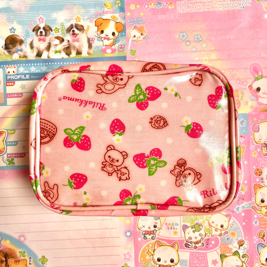 Rilakkuma Strawberry Vinyl Pouch