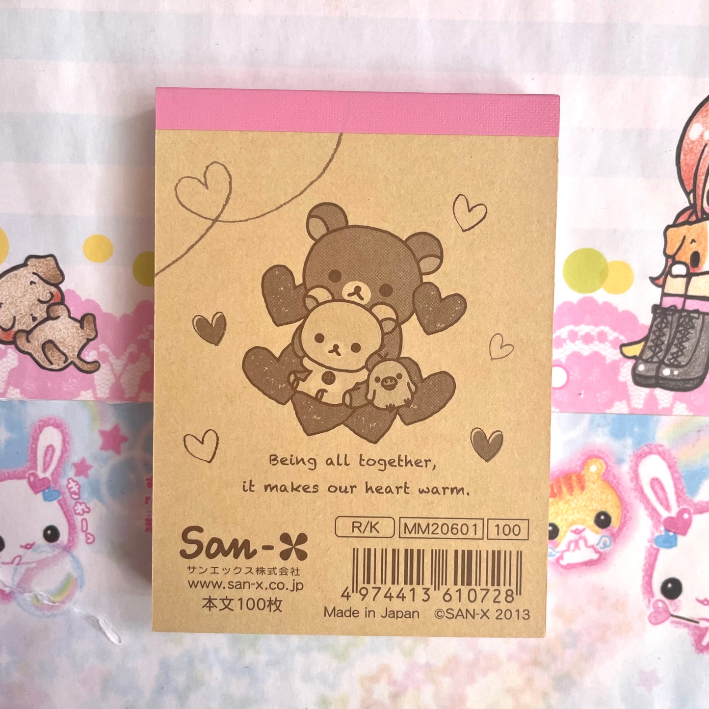 Rilakkuma Hearts Memo Pad