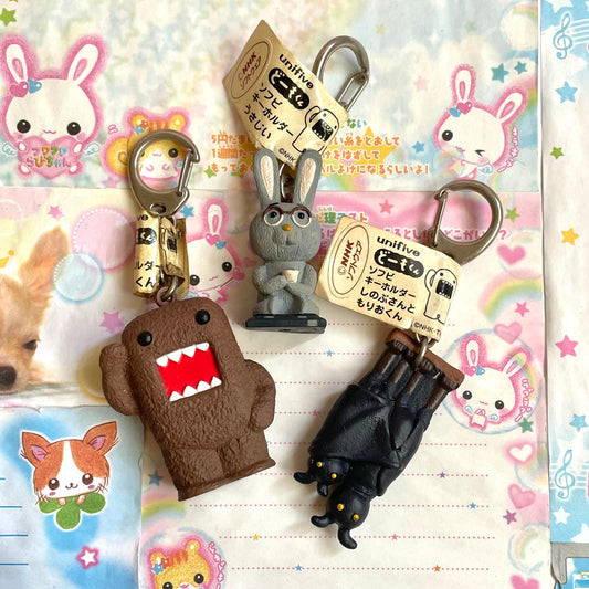 Domo-kun, Mr. Usagi, and Maya & Mario Keychain Set