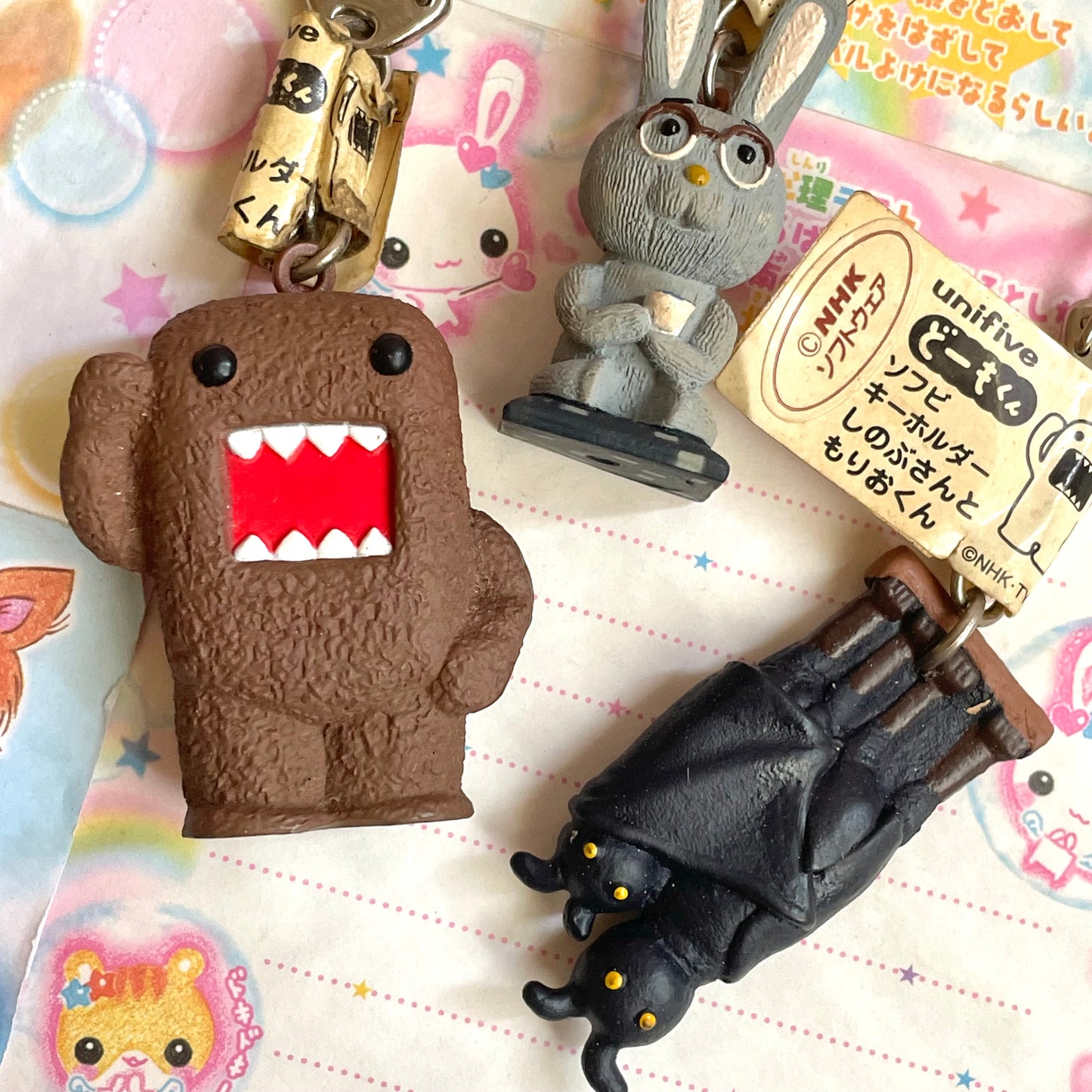 Domo-kun, Mr. Usagi, and Maya & Mario Keychain Set