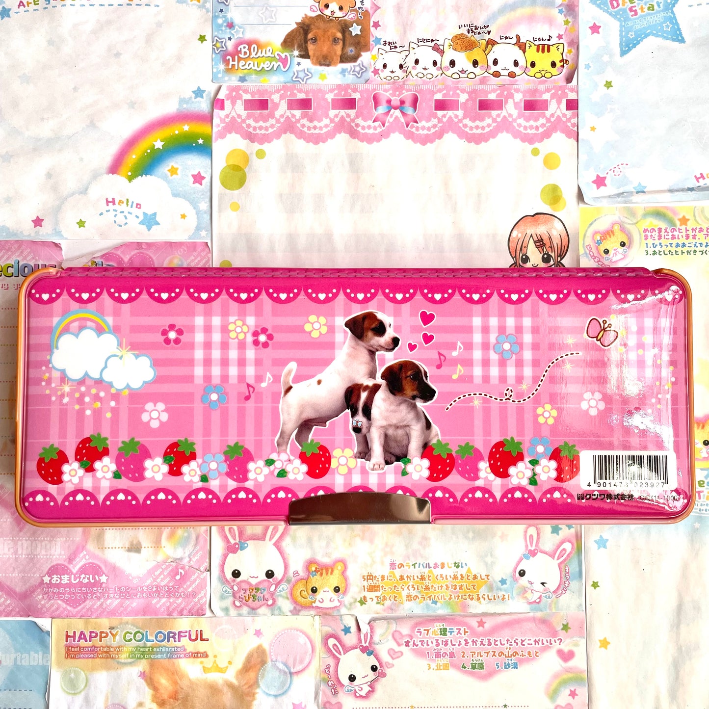 Strawberry Puppy Compartments Pencil Case