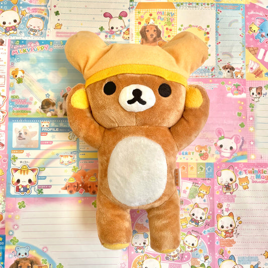 2005 Rilakkuma with Orange Hat Going Out Series Small Plush