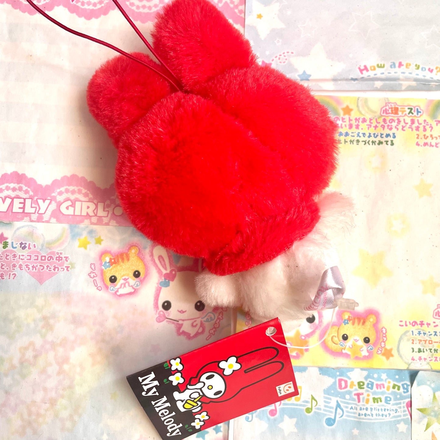 Red My Melody Fluffy Mascot