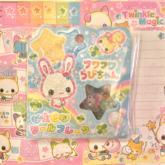 Fluffy Rabi-chan Marble Flake Stickers