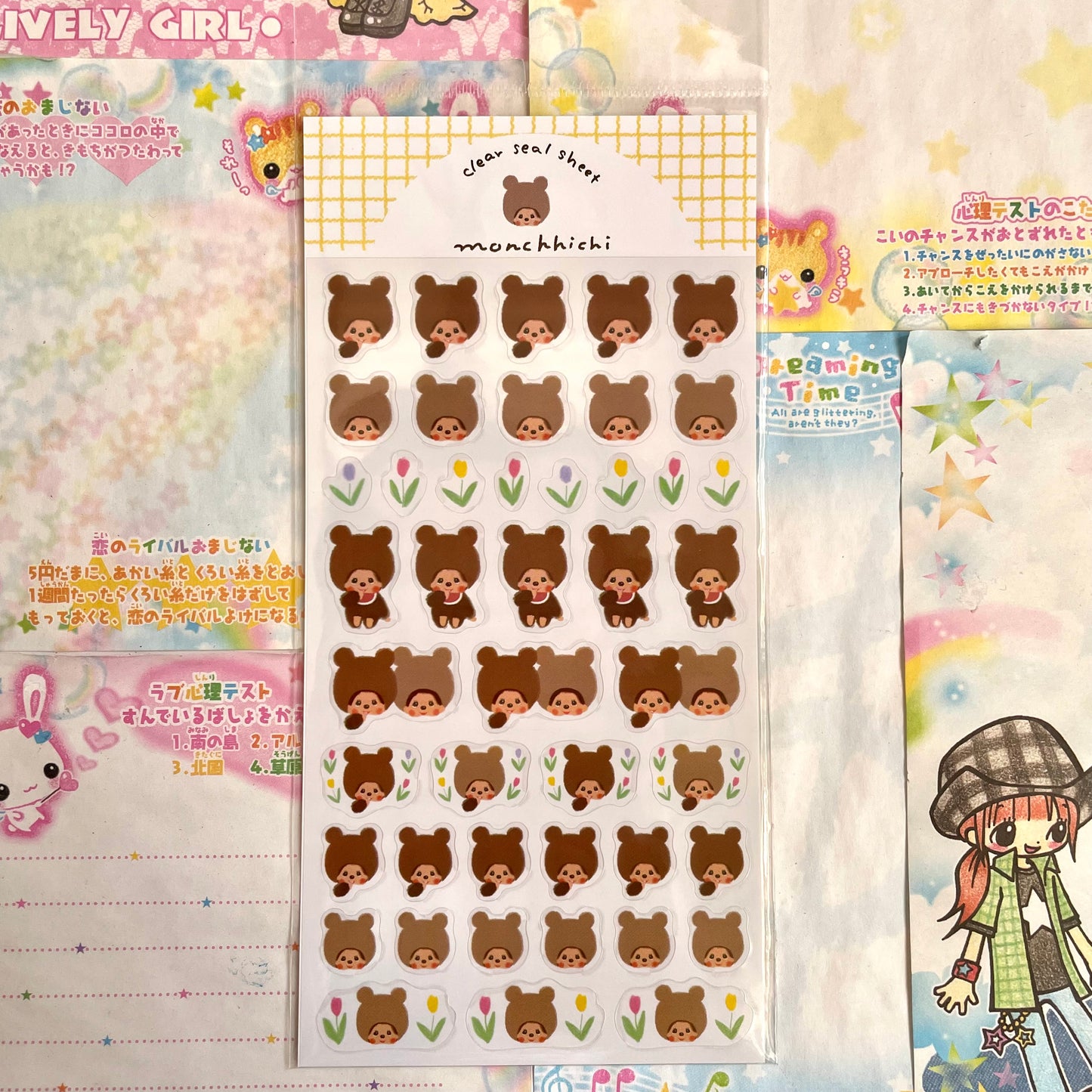 Monchhichi x Furukawashiko Bear Clear Sticker Sheet