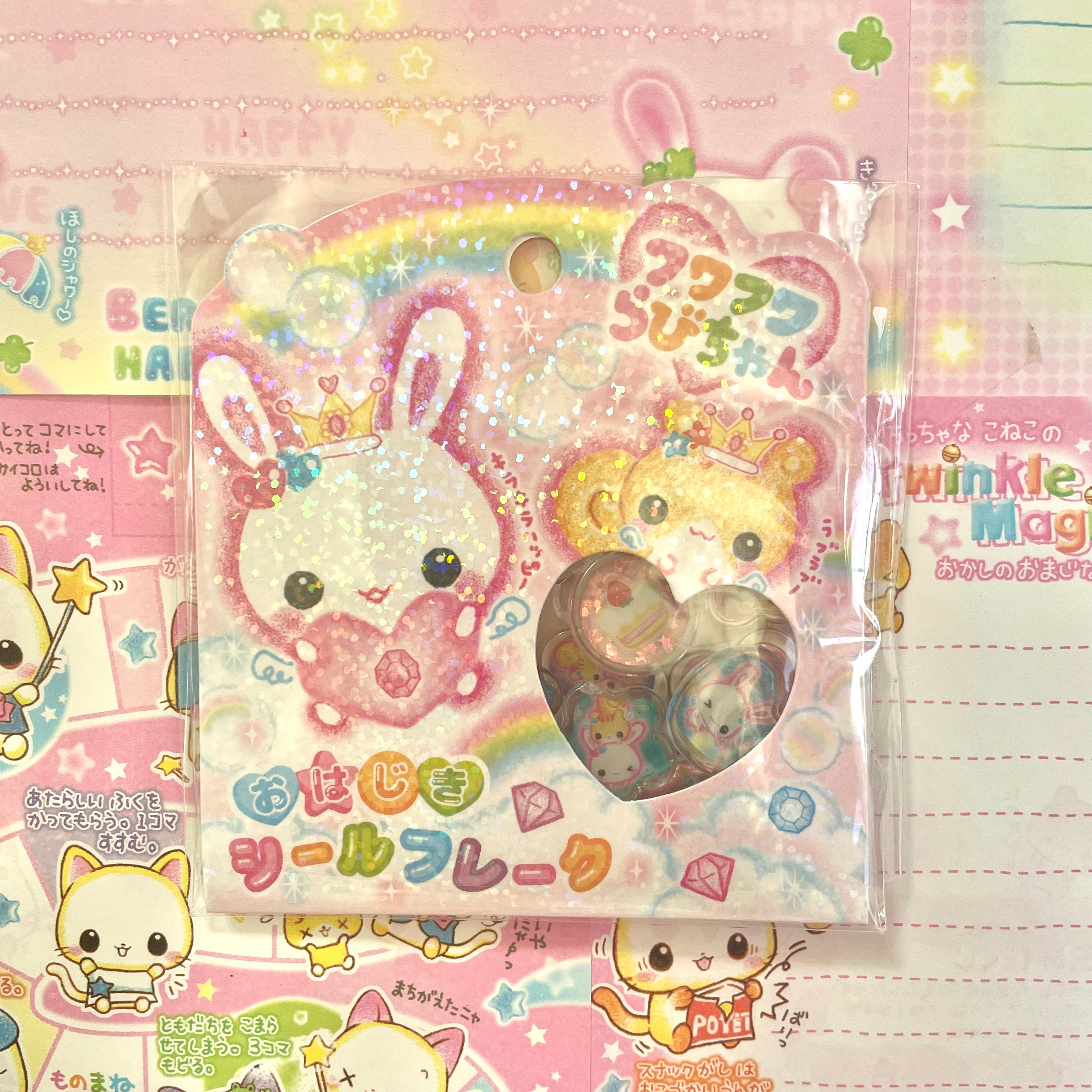 Fluffy Rabi-chan Marble Flake Stickers – Kuma Mail