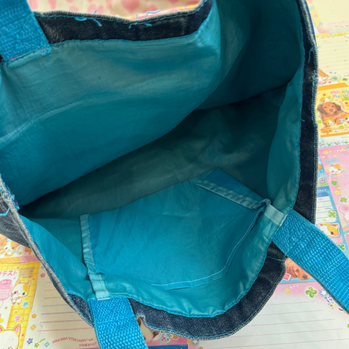 Love Ukkay Monkey Denim Tote Bag
