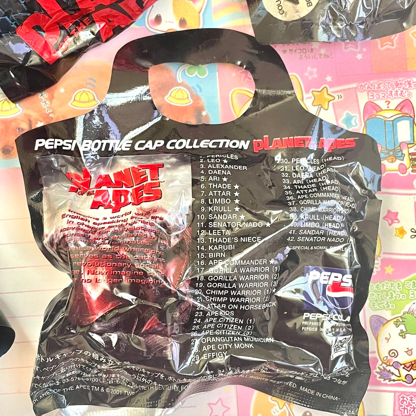 Large set of Planet of the Apes Pepsi Bottle Cap Collection Blind Bags